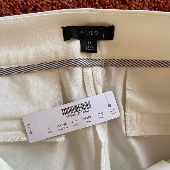 J Crew White Pants NWT size 6 - Picture 6 of 7
